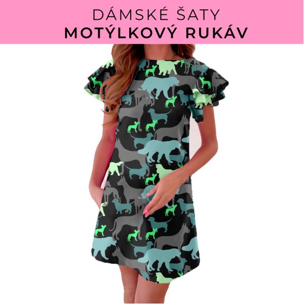 DÁMSKÝ střih - šaty s motýlkovým rukávem