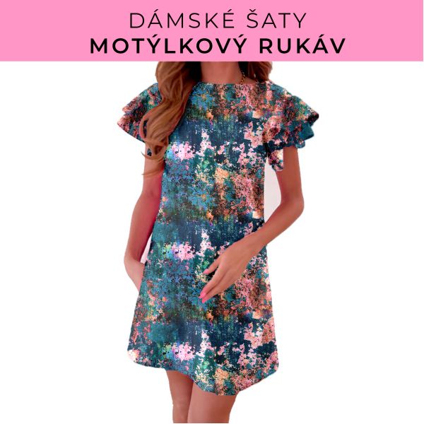 DÁMSKÝ střih - šaty s motýlkovým rukávem