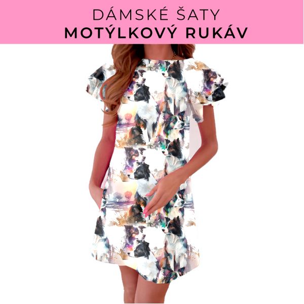 DÁMSKÝ střih - šaty s motýlkovým rukávem
