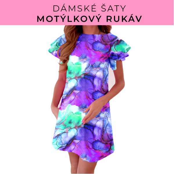 DÁMSKÝ střih - šaty s motýlkovým rukávem