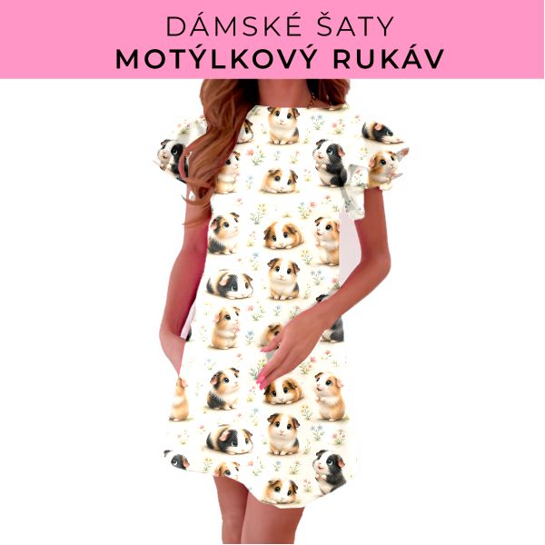 DÁMSKÝ střih - šaty s motýlkovým rukávem