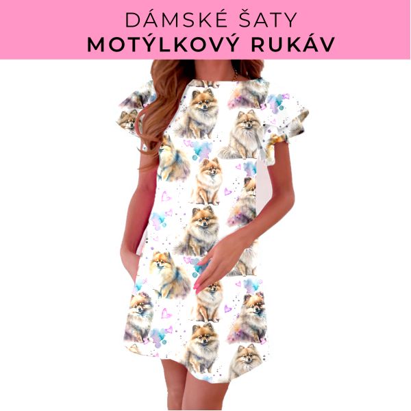 DÁMSKÝ střih - šaty s motýlkovým rukávem
