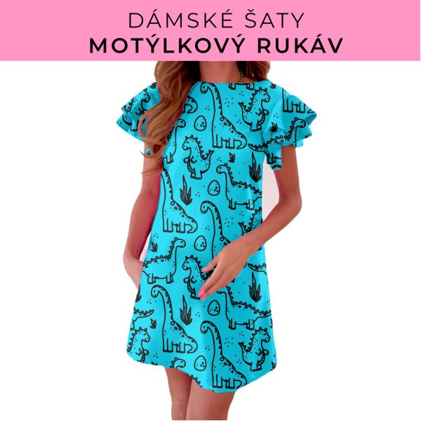 DÁMSKÝ střih - šaty s motýlkovým rukávem
