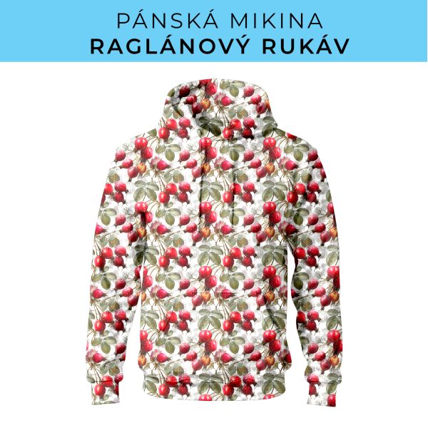 PÁNSKÝ střih - mikina raglan ZÁKLADNÍ s kapucí