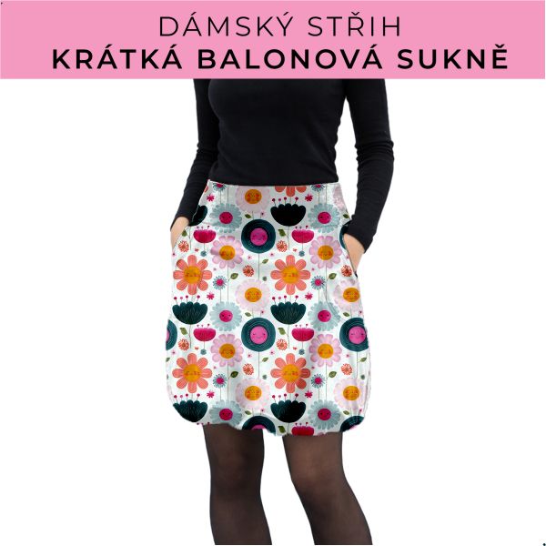 Dámský střih - balonová krátká sukně
