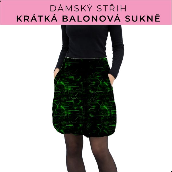 Dámský střih - balonová krátká sukně