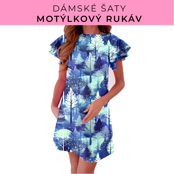 DÁMSKÝ střih - šaty s motýlkovým rukávem
