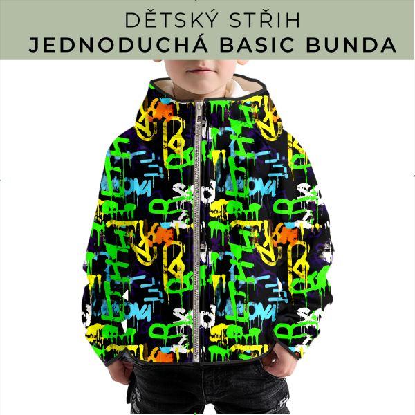 Dětský střih - jednoduchá dětská BASIC  bunda