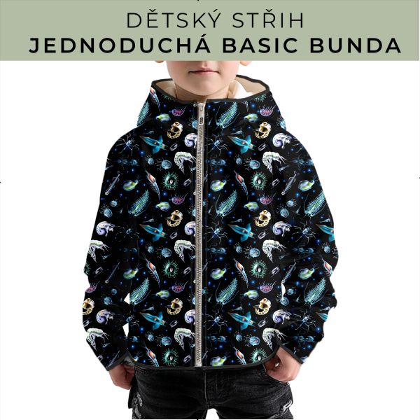 Dětský střih - jednoduchá dětská BASIC  bunda