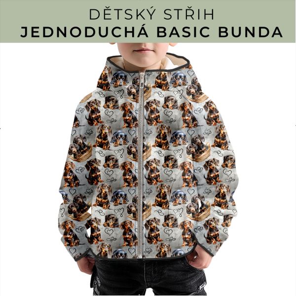 Dětský střih - jednoduchá dětská BASIC  bunda