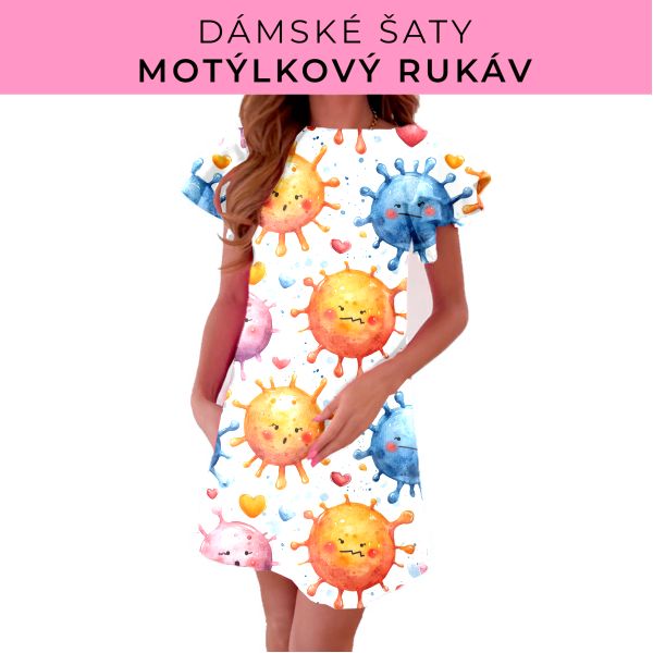 DÁMSKÝ střih - šaty s motýlkovým rukávem