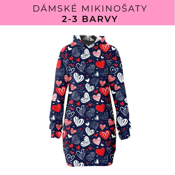 DÁMSKÝ střih - Mikinošaty 2-3 barvy