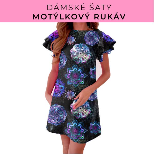 DÁMSKÝ střih - šaty s motýlkovým rukávem