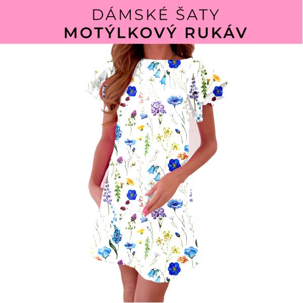 DÁMSKÝ střih - šaty s motýlkovým rukávem