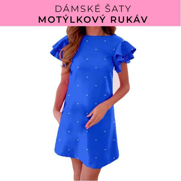 DÁMSKÝ střih - šaty s motýlkovým rukávem