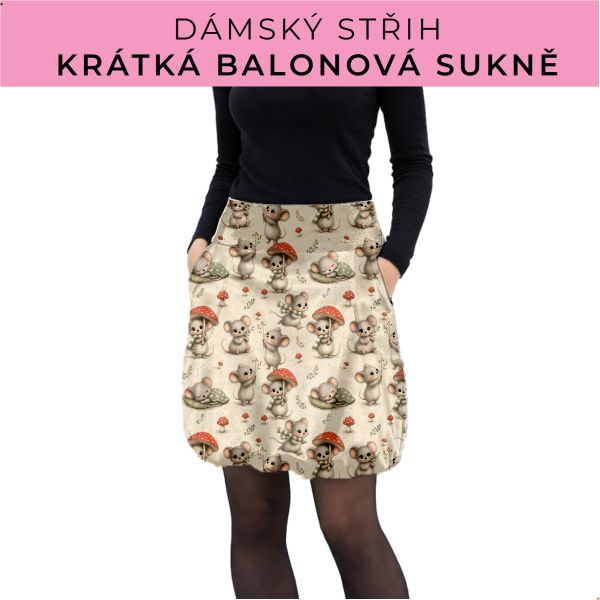Dámský střih - balonová krátká sukně