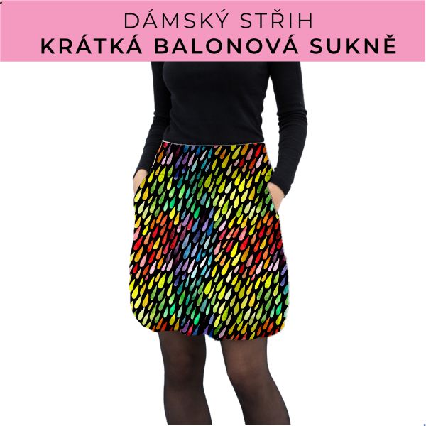 Dámský střih - balonová krátká sukně