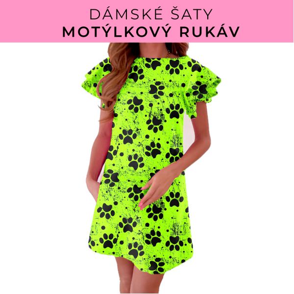 DÁMSKÝ střih - šaty s motýlkovým rukávem