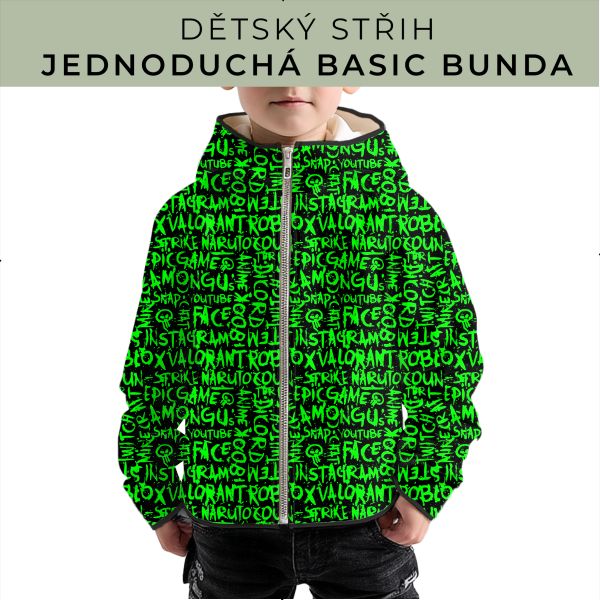 Dětský střih - jednoduchá dětská BASIC  bunda