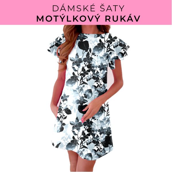 DÁMSKÝ střih - šaty s motýlkovým rukávem