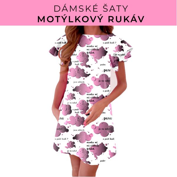 DÁMSKÝ střih - šaty s motýlkovým rukávem