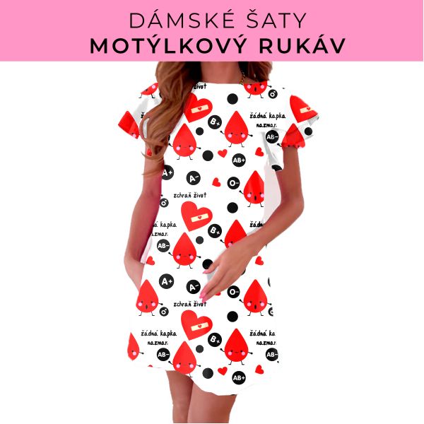 DÁMSKÝ střih - šaty s motýlkovým rukávem