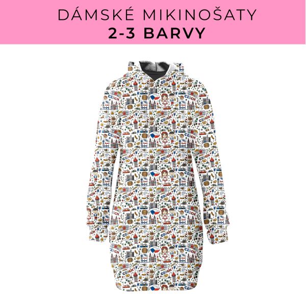 DÁMSKÝ střih - Mikinošaty 2-3 barvy