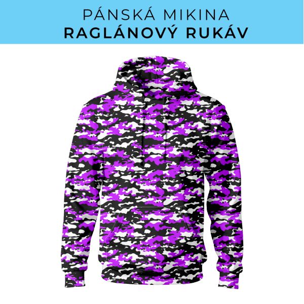 PÁNSKÝ střih - mikina raglan ZÁKLADNÍ s kapucí
