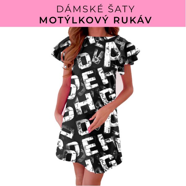 DÁMSKÝ střih - šaty s motýlkovým rukávem
