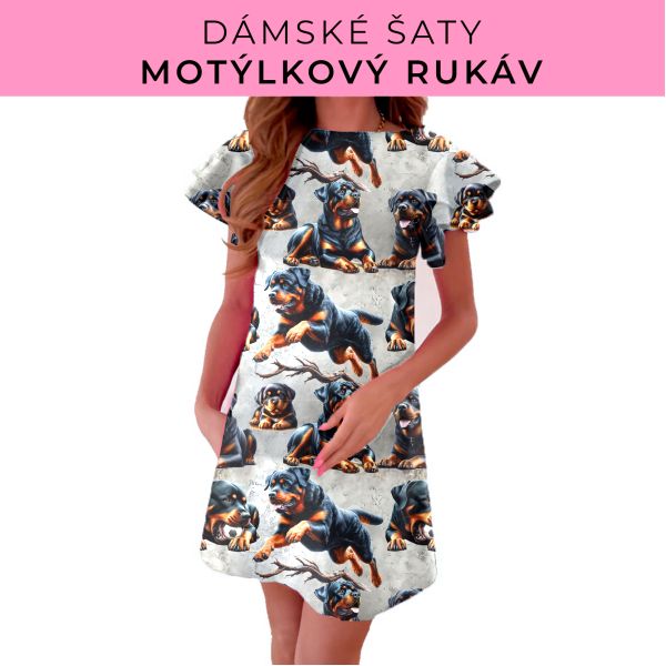 DÁMSKÝ střih - šaty s motýlkovým rukávem