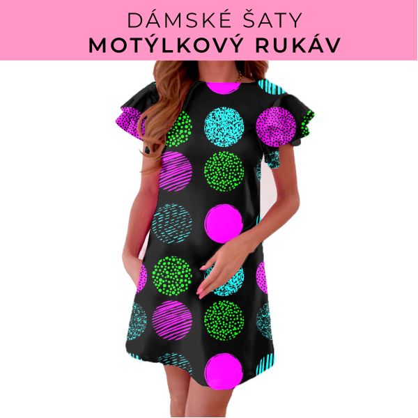 DÁMSKÝ střih - šaty s motýlkovým rukávem