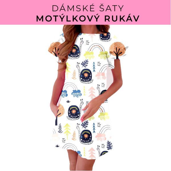 DÁMSKÝ střih - šaty s motýlkovým rukávem