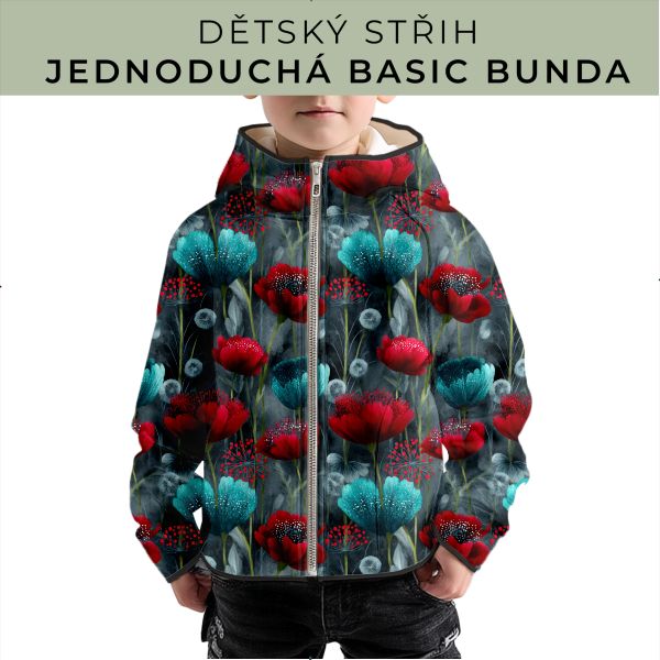 Dětský střih - jednoduchá dětská BASIC  bunda