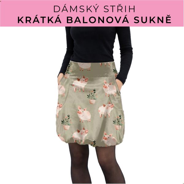 Dámský střih - balonová krátká sukně