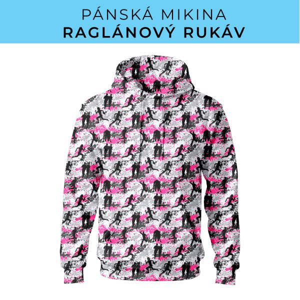 PÁNSKÝ střih - mikina raglan ZÁKLADNÍ s kapucí