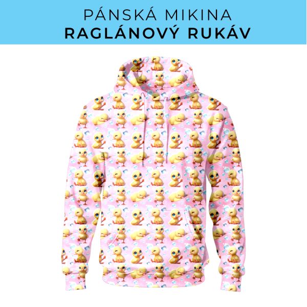 PÁNSKÝ střih - mikina raglan ZÁKLADNÍ s kapucí
