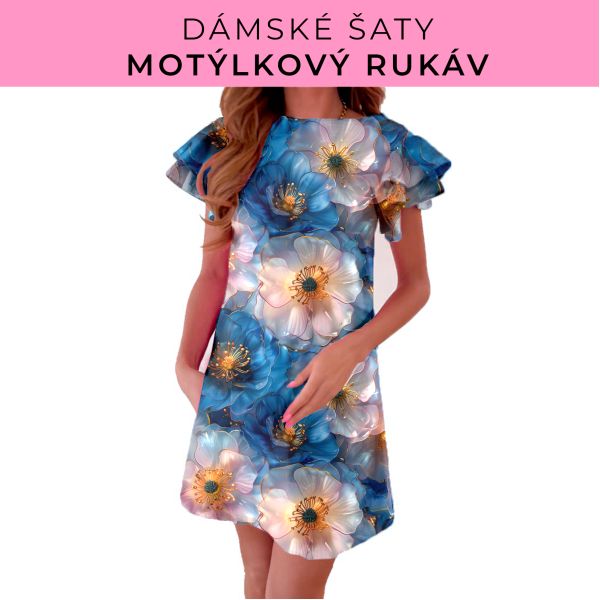 DÁMSKÝ střih - šaty s motýlkovým rukávem
