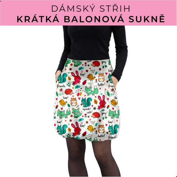 Dámský střih - balonová krátká sukně