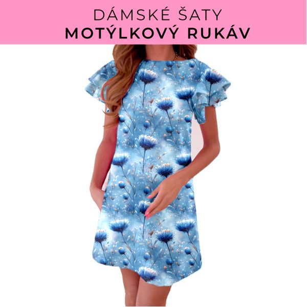 DÁMSKÝ střih - šaty s motýlkovým rukávem