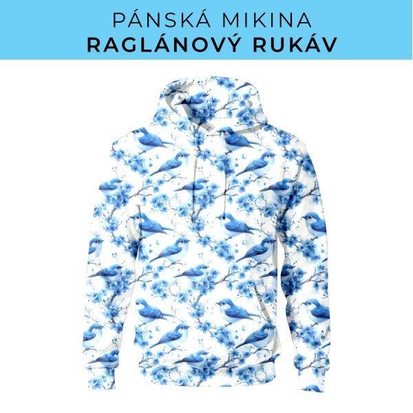 PÁNSKÝ střih - mikina raglan ZÁKLADNÍ s kapucí