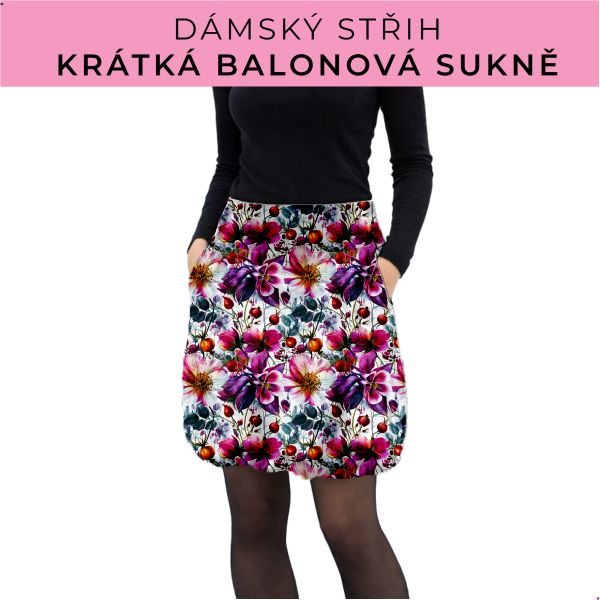 Dámský střih - balonová krátká sukně