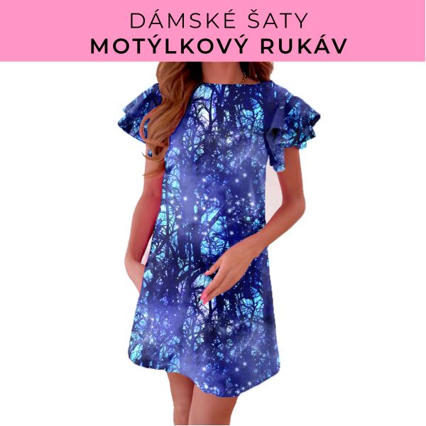 DÁMSKÝ střih - šaty s motýlkovým rukávem