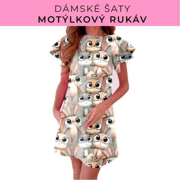 DÁMSKÝ střih - šaty s motýlkovým rukávem