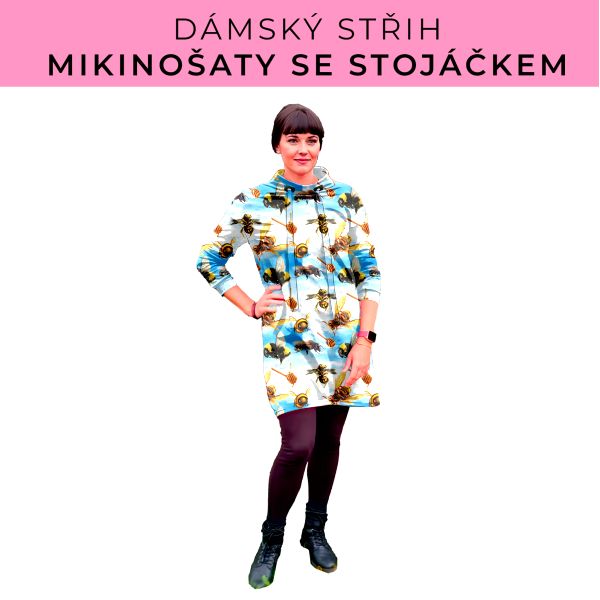 Dámský střih - mikinové šaty se stojáčkem