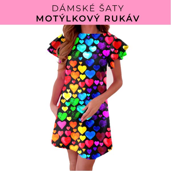 DÁMSKÝ střih - šaty s motýlkovým rukávem
