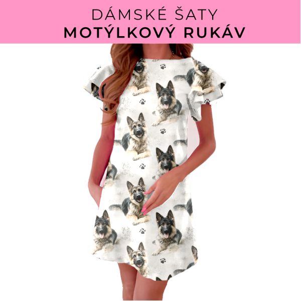 DÁMSKÝ střih - šaty s motýlkovým rukávem