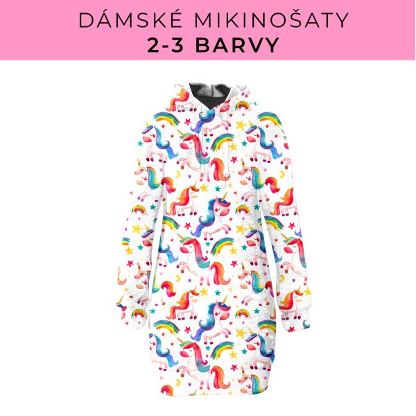 DÁMSKÝ střih - Mikinošaty 2-3 barvy
