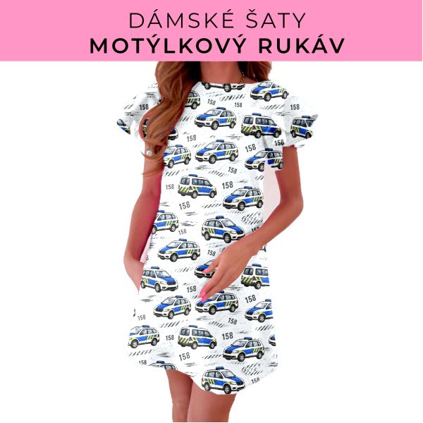 DÁMSKÝ střih - šaty s motýlkovým rukávem