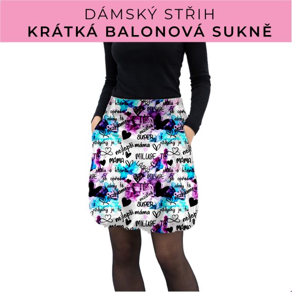 Dámský střih - balonová krátká sukně