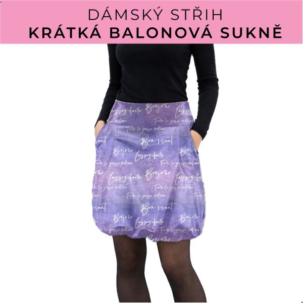 Dámský střih - balonová krátká sukně